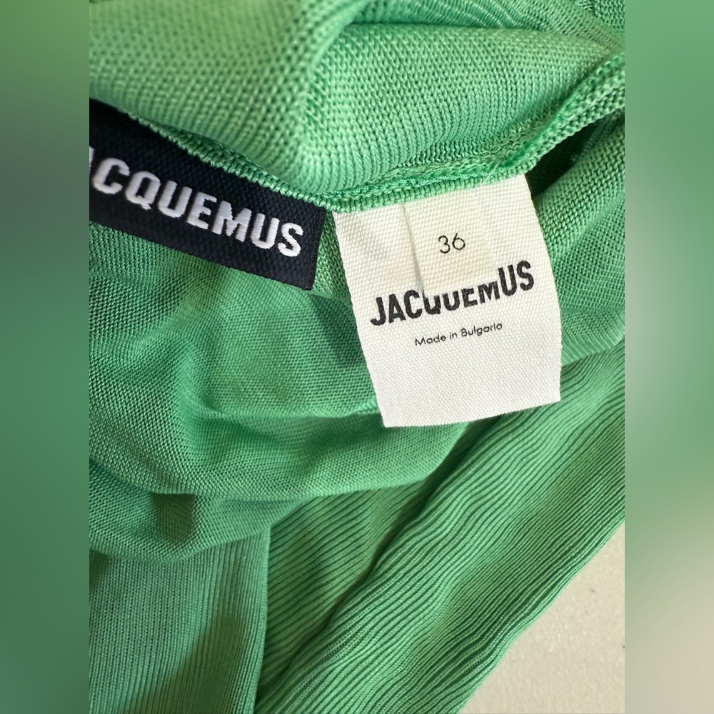 Jacquemus Mint Green Off-Shoulder Button-Front Maxi Dress - Picture 3 of 9